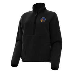 Black Golden State Warriors Antigua Women's Figure Half-Zip Pullover Sweatshirt sale | NBA