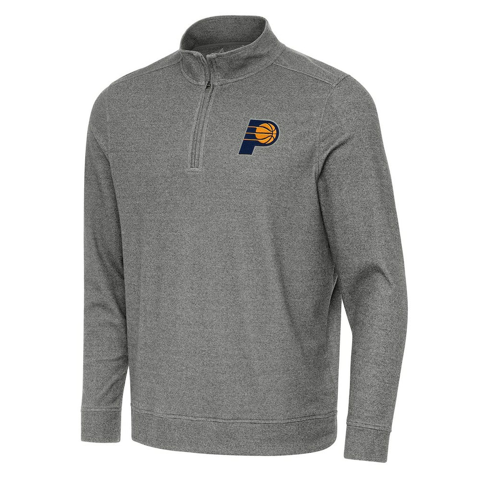 Heather Black Indiana Pacers Antigua Subtle Quarter-Zip Sweatshirt | NBA