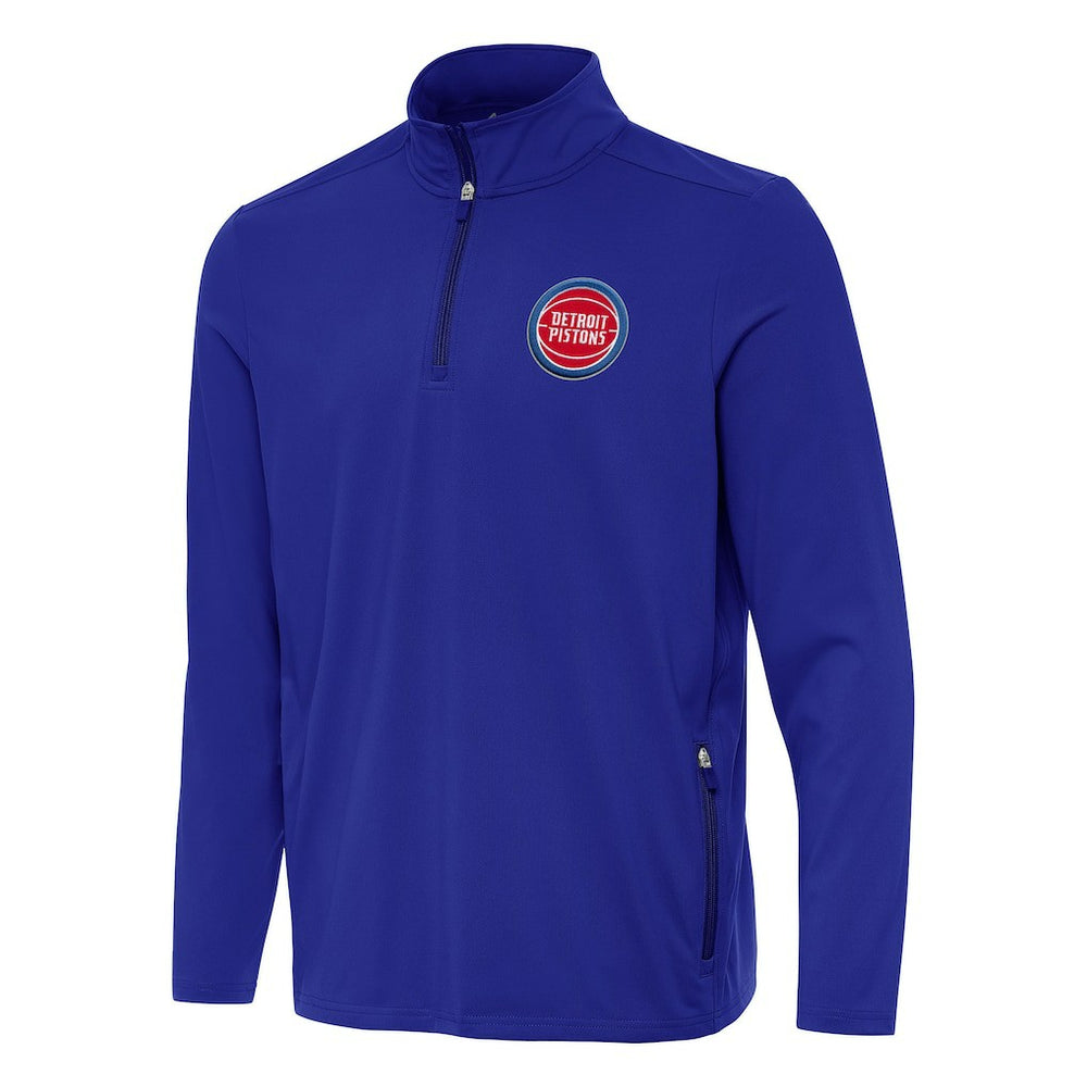 Royal Detroit Pistons Antigua Perilous Quarter-Zip Sweatshirt sale | NBA