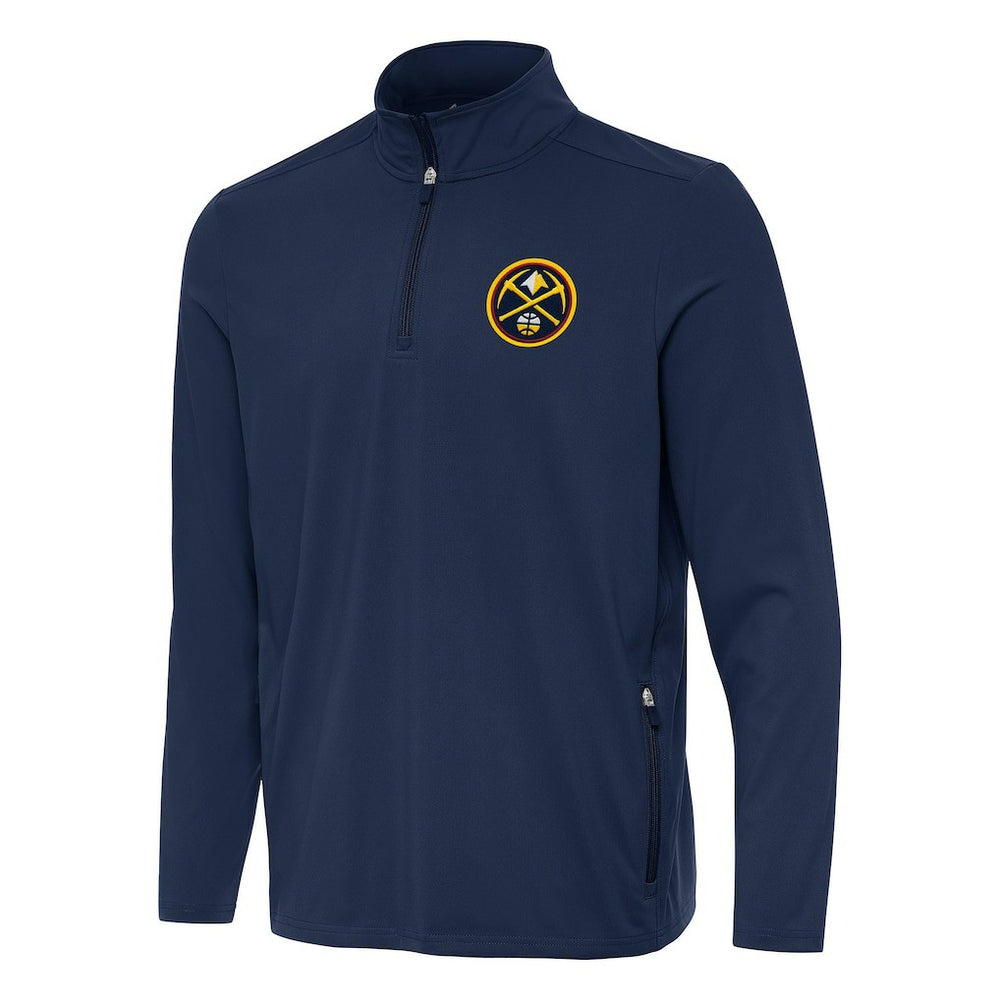 Navy Denver Nuggets Antigua Perilous Quarter-Zip Sweatshirt sale | NBA