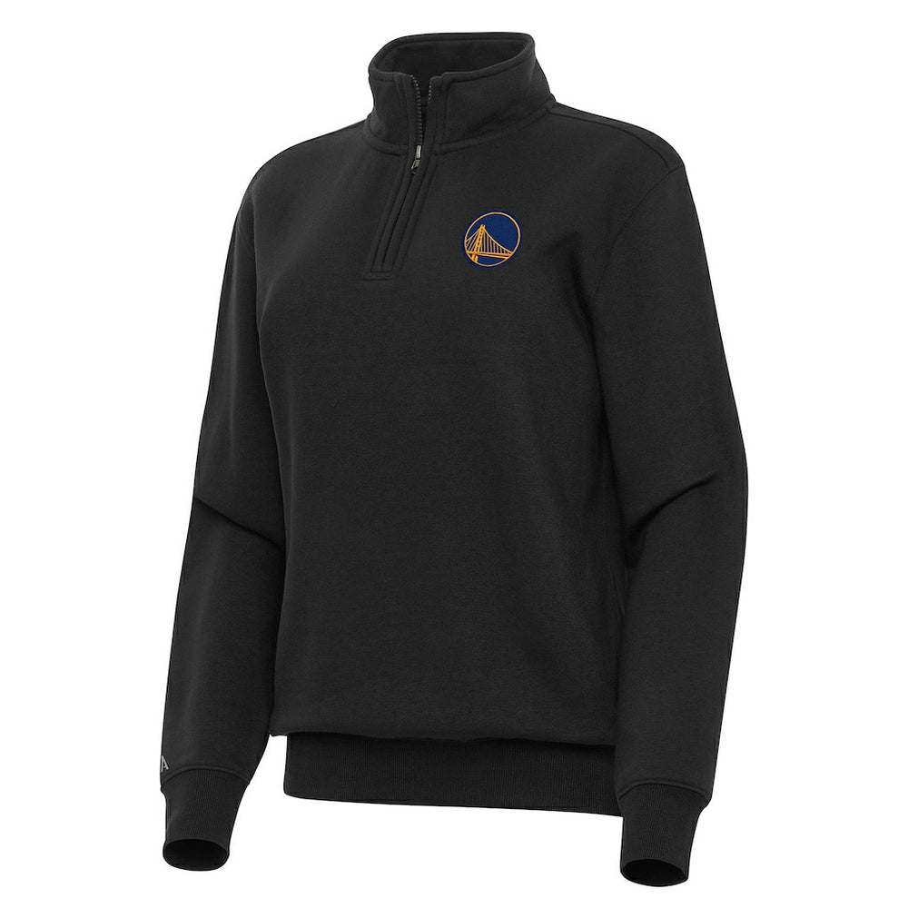 Black Golden State Warriors Antigua Women's Victory Quarter-Zip Sweatshirt sale | NBA