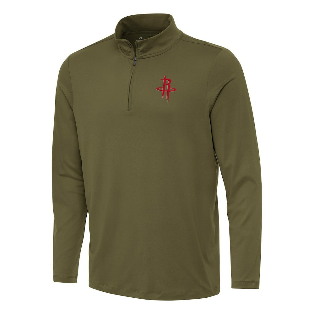 Olive Houston Rockets Antigua Reprocess Quarter-Zip Top sale | NBA