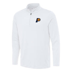 White Indiana Pacers Antigua Reprocess Quarter-Zip Top | NBA