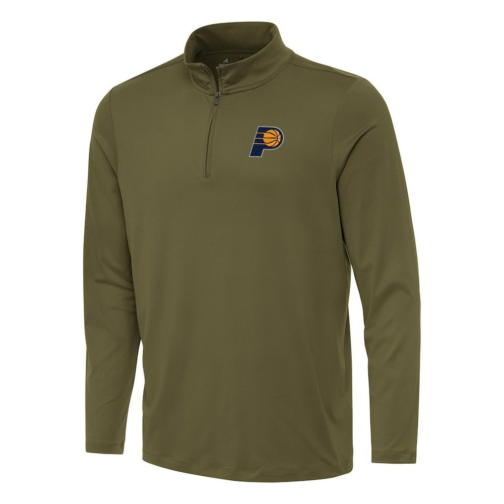 Olive Indiana Pacers Antigua Reprocess Quarter-Zip Top | NBA