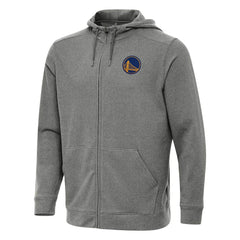 Heather Charcoal Golden State Warriors Antigua Effortless Full-Zip Hoodie Jacket sale | NBA