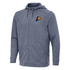 Heather Navy Indiana Pacers Antigua Effortless Full-Zip Hoodie Jacket | NBA