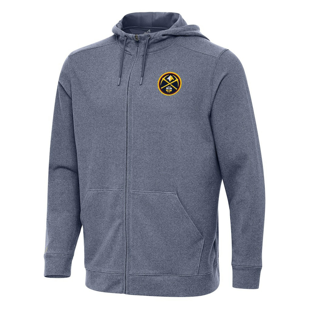 Heather Navy Denver Nuggets Antigua Effortless Full-Zip Hoodie Jacket sale | NBA
