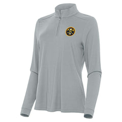 Gray Denver Nuggets Antigua Women's Intent Quarter-Zip Top sale | NBA