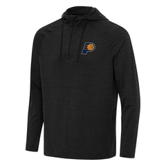 Heather Black Indiana Pacers Antigua Spikes Raglan Quarter-Zip Hoodie | NBA