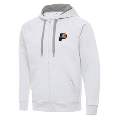 White Indiana Pacers Antigua Big & Tall Victory Full-Zip Hoodie Jacket | NBA
