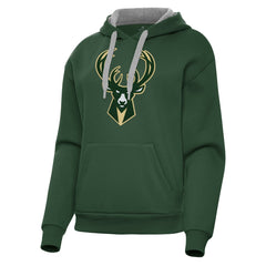 Hunter Green Milwaukee Bucks Antigua Women's Victory Pullover Hoodie | NBA