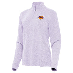 Lavender Los Angeles Lakers Antigua Women's Mentor Quarter-Zip Mock Long Sleeve Top | NBA