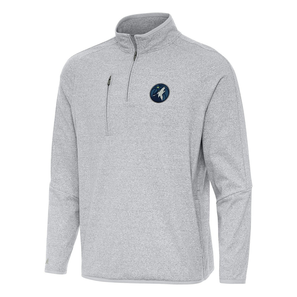 Heather Gray Minnesota Timberwolves Antigua Certain Quarter-Zip Tri-Blend Sweatshirt | NBA