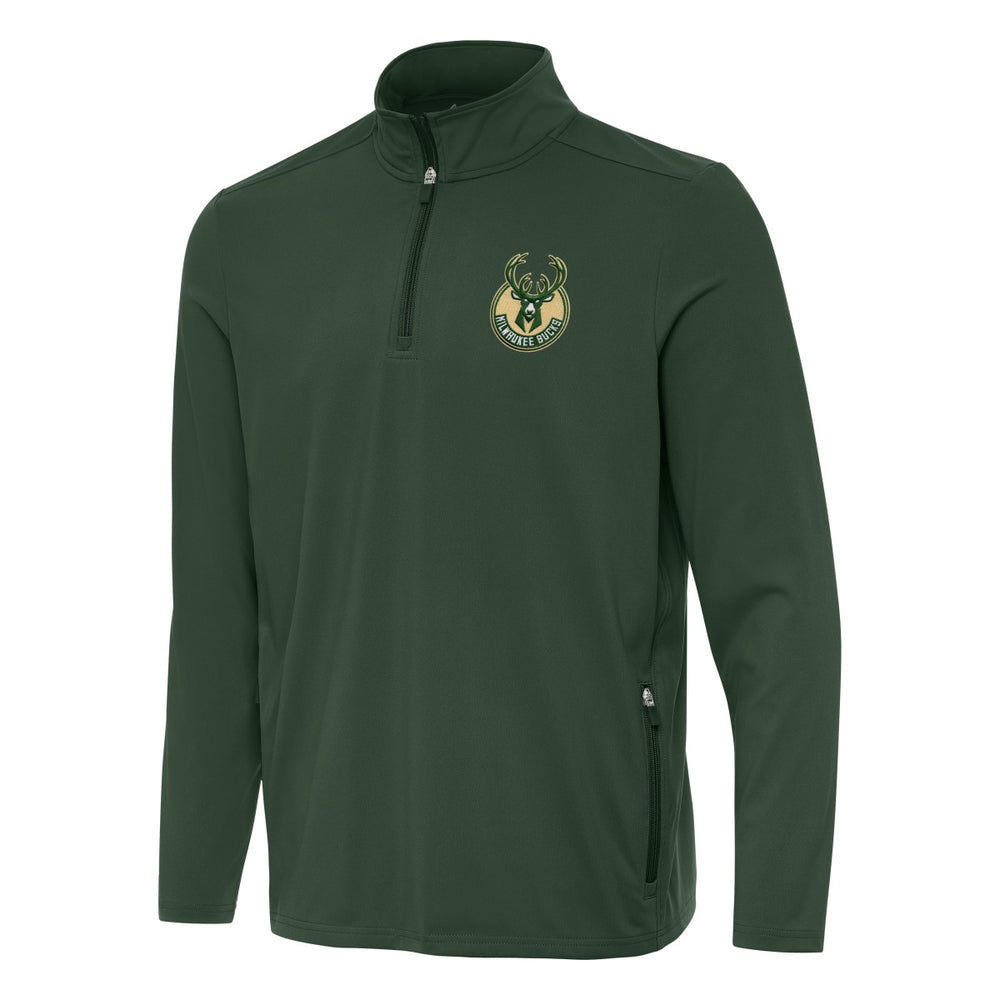 Hunter Green Milwaukee Bucks Antigua Perilous Quarter-Zip Sweatshirt | NBA