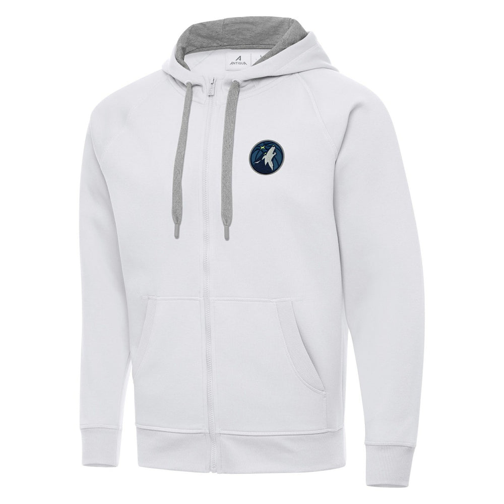 White Minnesota Timberwolves Antigua Big & Tall Victory Full-Zip Hoodie Jacket | NBA