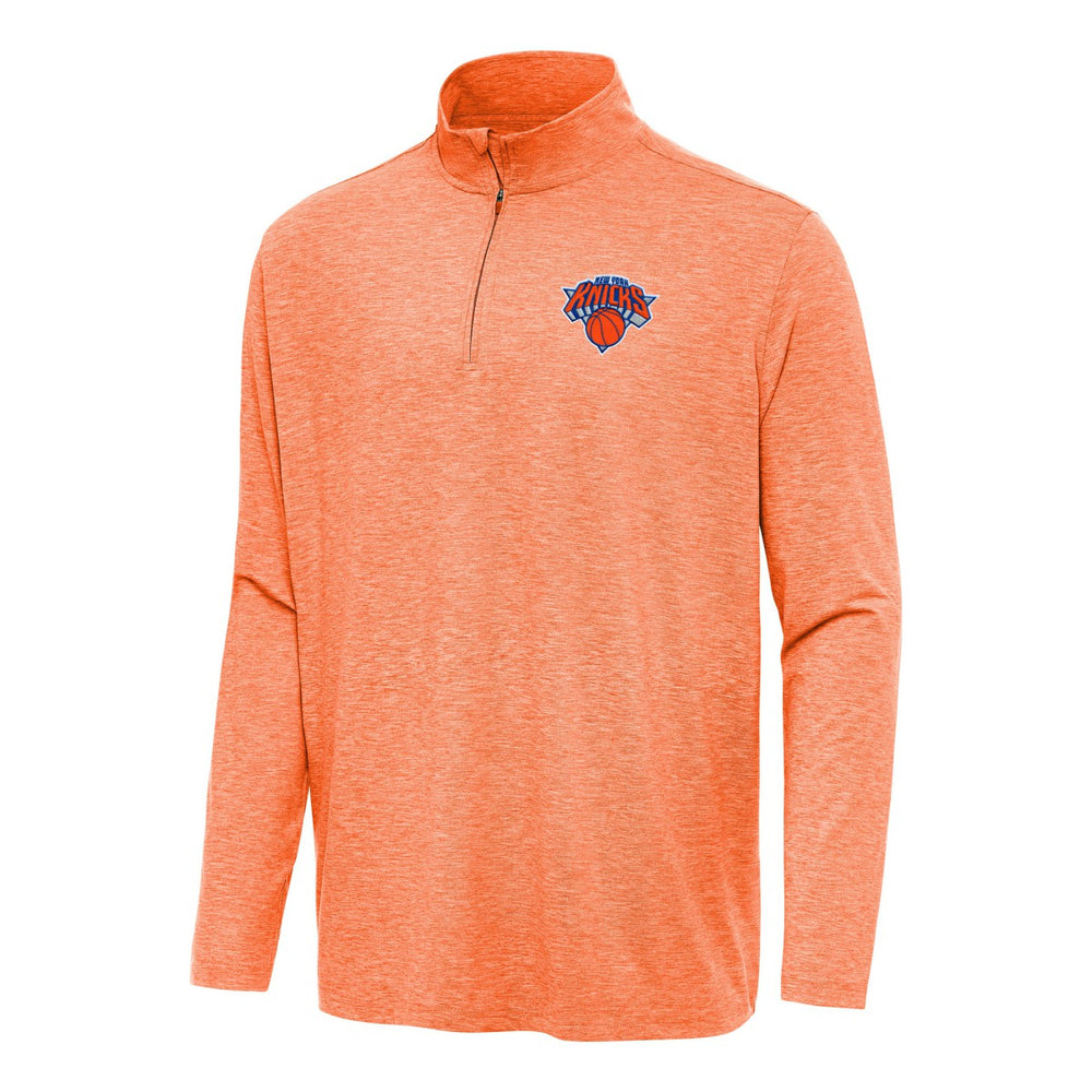 Heather Orange New York Knicks Antigua Hunk Quarter-Zip Top | NBA