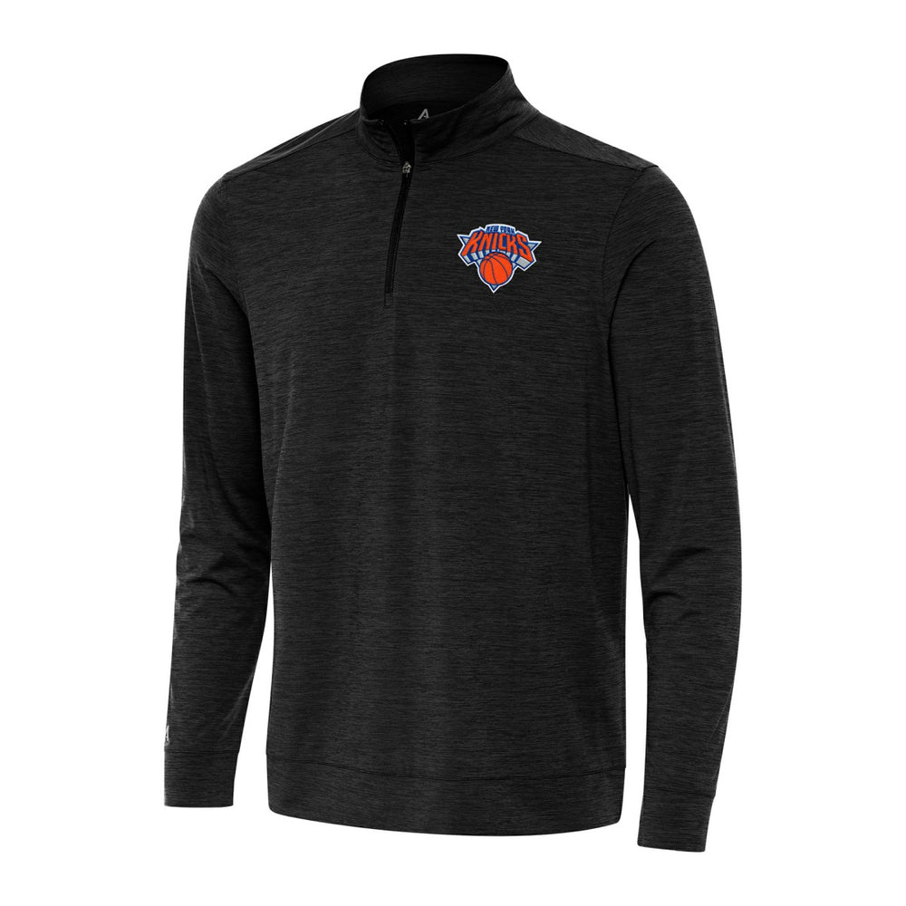 Heather Black New York Knicks Antigua Bright Quarter-Zip Top | NBA