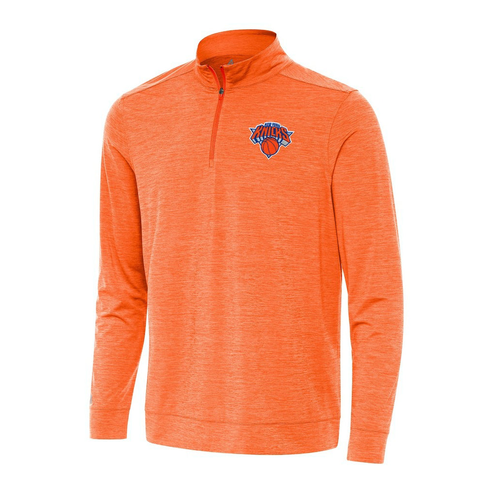 Heather Orange New York Knicks Antigua Bright Quarter-Zip Top | NBA