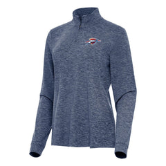 Heather Navy Oklahoma City Thunder Antigua Women's Mentor Quarter-Zip Mock Long Sleeve Top | NBA