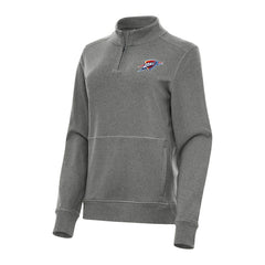 Heather Black Oklahoma City Thunder Antigua Women's Crush Quarter-Zip Fleece Sweatshirt | NBA