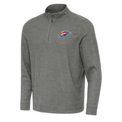 Heather Black Oklahoma City Thunder Antigua Subtle Quarter-Zip Sweatshirt | NBA