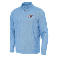 Heather Powder Blue Oklahoma City Thunder Antigua Subtle Quarter-Zip Sweatshirt | NBA