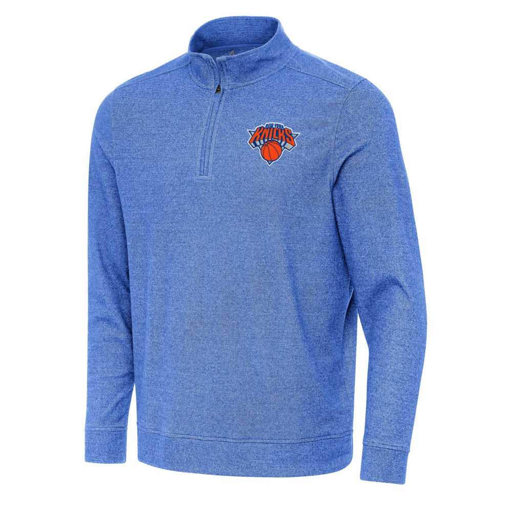 Heather Royal New York Knicks Antigua Subtle Quarter-Zip Sweatshirt | NBA