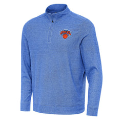Heather Royal New York Knicks Antigua Subtle Quarter-Zip Sweatshirt | NBA