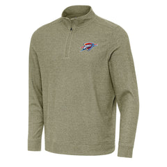 Olive Oklahoma City Thunder Antigua Subtle Quarter-Zip Sweatshirt | NBA