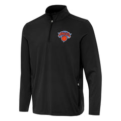 Black New York Knicks Antigua Perilous Quarter-Zip Sweatshirt | NBA