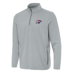 Gray Oklahoma City Thunder Antigua Perilous Quarter-Zip Sweatshirt | NBA