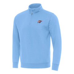 Powder Blue Oklahoma City Thunder Antigua Victory Quarter-Zip Mock Sweatshirt | NBA