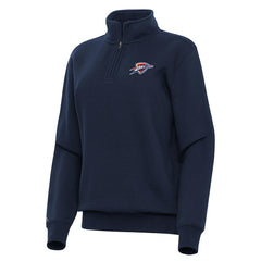 Navy Oklahoma City Thunder Antigua Women's Victory Quarter-Zip Sweatshirt | NBA