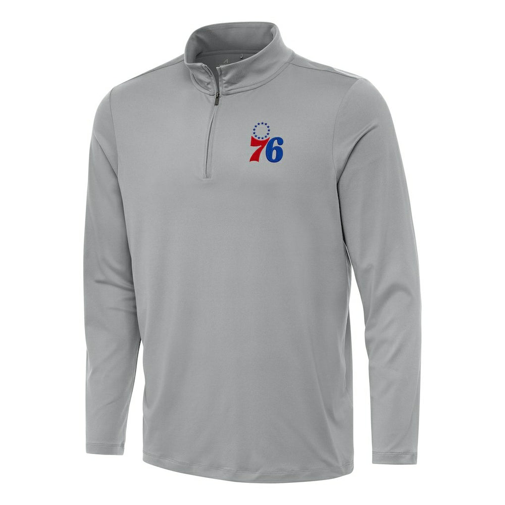 Gray Philadelphia 76ers Antigua Reprocess Quarter-Zip Top | NBA