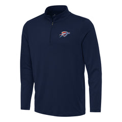 Navy Oklahoma City Thunder Antigua Reprocess Quarter-Zip Top | NBA