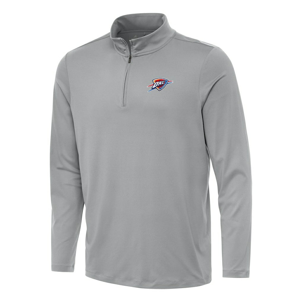 Gray Oklahoma City Thunder Antigua Reprocess Quarter-Zip Top | NBA