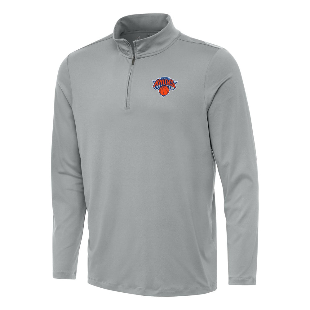 Gray New York Knicks Antigua Reprocess Quarter-Zip Top | NBA