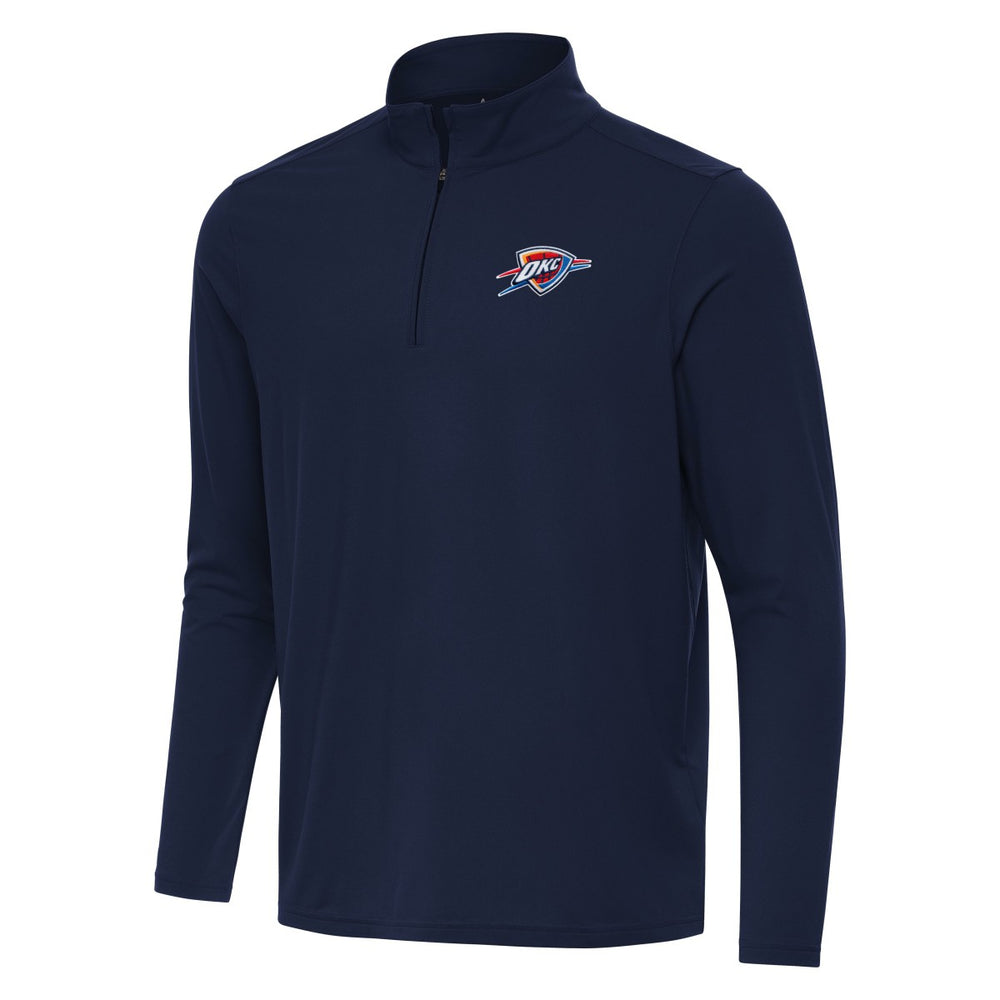 Navy Oklahoma City Thunder Antigua Intent Quarter-Zip Top | NBA