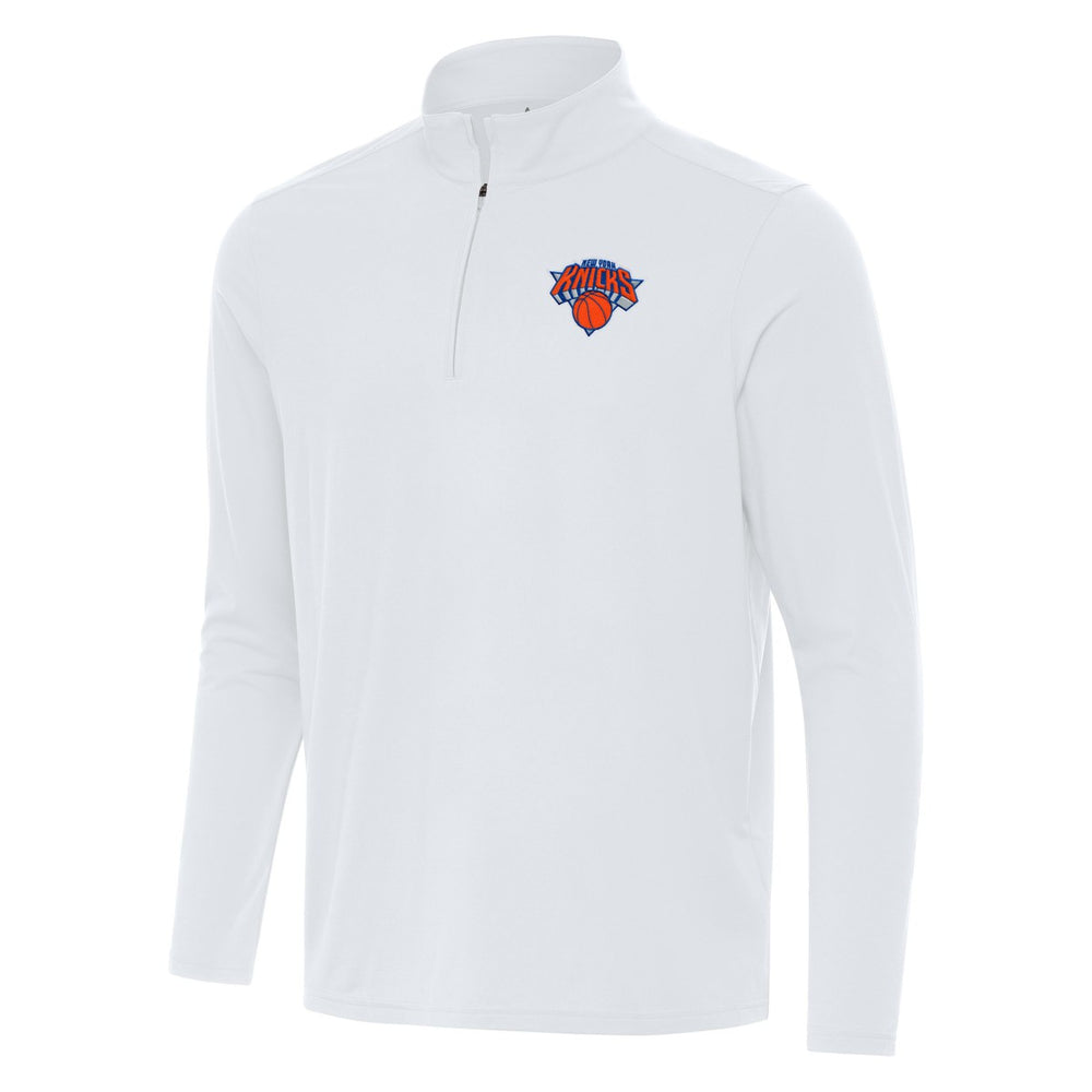 White New York Knicks Antigua Intent Quarter-Zip Top | NBA