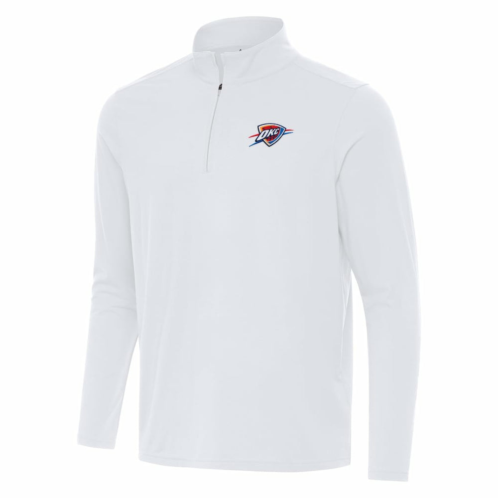 White Oklahoma City Thunder Antigua Intent Quarter-Zip Top | NBA