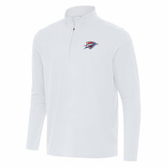 White Oklahoma City Thunder Antigua Intent Quarter-Zip Top | NBA