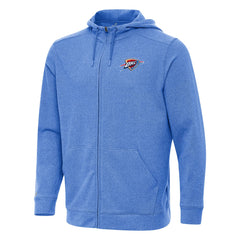 Heather Blue Oklahoma City Thunder Antigua Effortless Full-Zip Hoodie Jacket | NBA