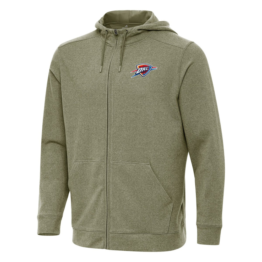 Olive Oklahoma City Thunder Antigua Effortless Full-Zip Hoodie Jacket | NBA