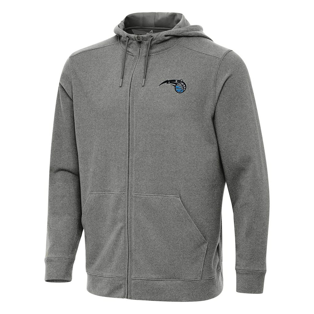 Heather Charcoal Orlando Magic Antigua Effortless Full-Zip Hoodie Jacket | NBA