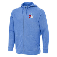 Heather Royal Philadelphia 76ers Antigua Effortless Full-Zip Hoodie Jacket | NBA