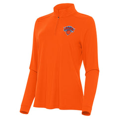Orange New York Knicks Antigua Women's Intent Quarter-Zip Top | NBA