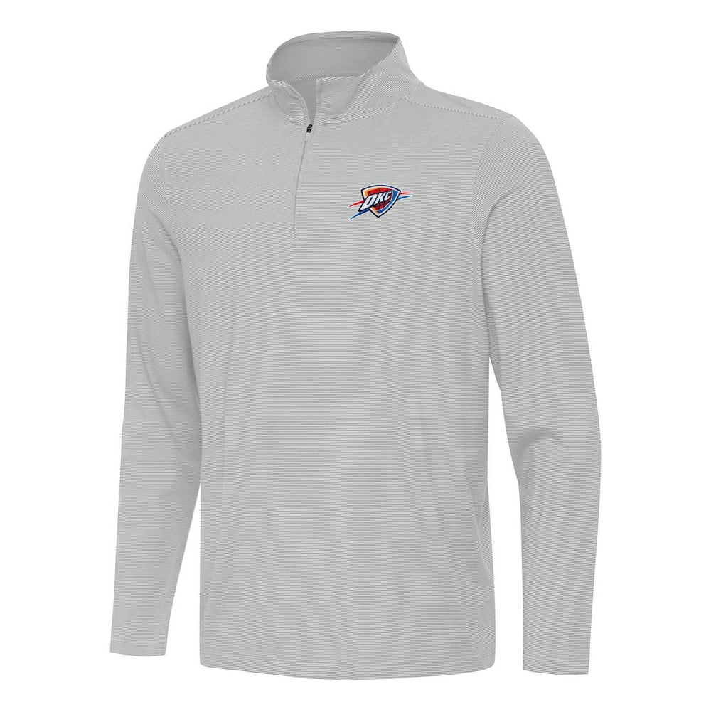 Gray Oklahoma City Thunder Antigua Twine Quarter-Zip Top | NBA