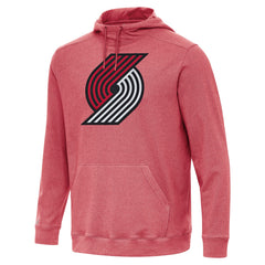 Heather Red Portland Trail Blazers Antigua Cloud Pullover Hoodie | NBA
