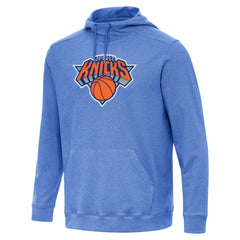 Heather Blue New York Knicks Antigua Cloud Pullover Hoodie | NBA