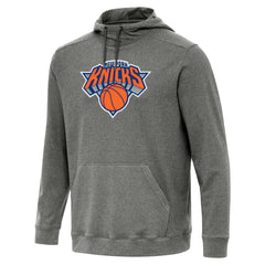 Heather Black New York Knicks Antigua Cloud Pullover Hoodie | NBA